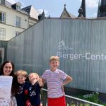 family in front of the bierger center